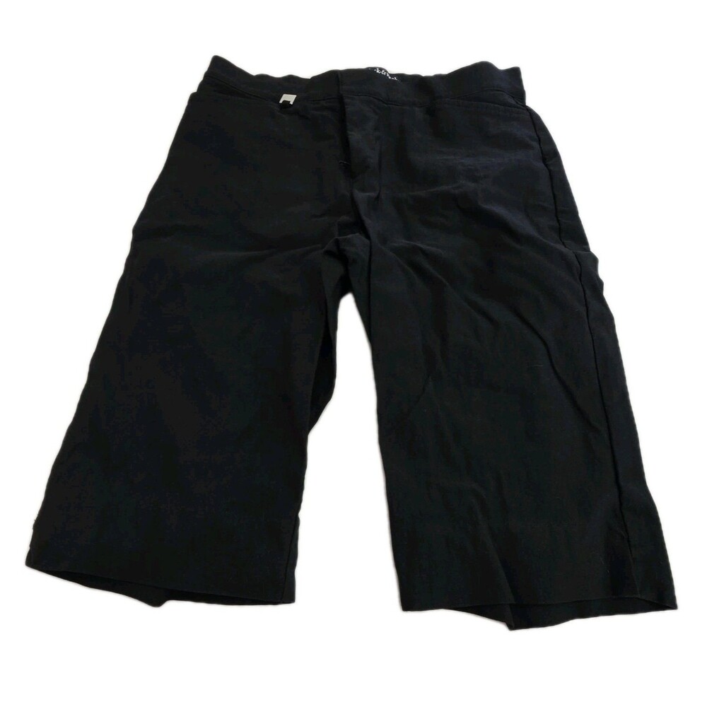 Peck & Peck Black Stretch Bermuda Shorts Women's Size 8 Hook&Eye Button Zipper